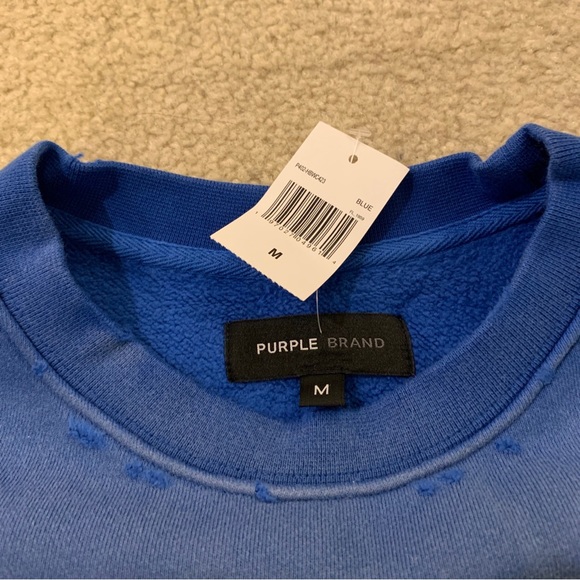 Purple Brand New York City Victoria Blue Sweatshirt Long Sleeve Mens Size M NEW - Picture 6 of 16